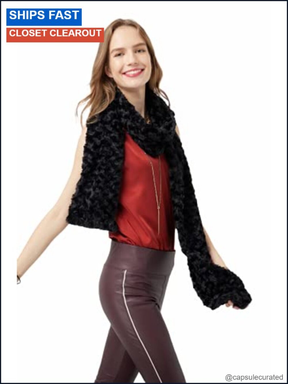 Microfiber Faux Fur Long Fluffy Scarf - Cozy Winter Warm Luxury Wrap